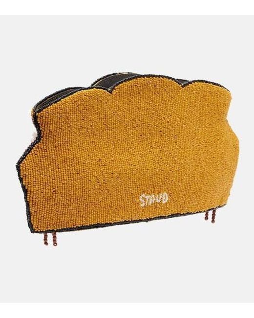 Staud Orange Sofa Beaded Clutch