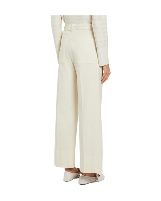 Marella White Belt Loops Slacks