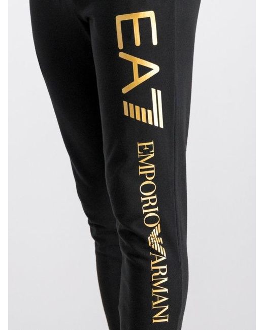 Emporio Armani Blue Logo-Print Cotton Track Trousers for men