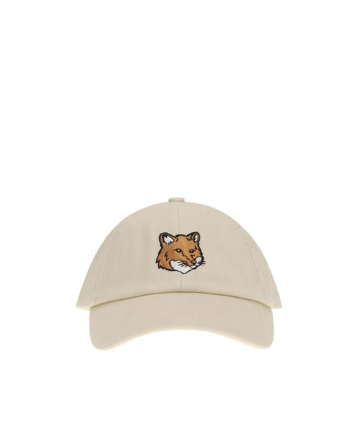 Maison Kitsuné Natural Maison Kitsuné Fox Head Cap for men