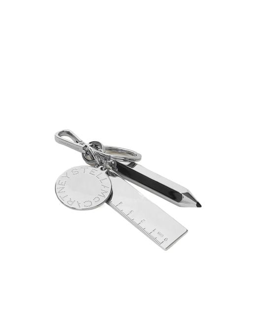 Stella McCartney White Stationery Charm Keychain