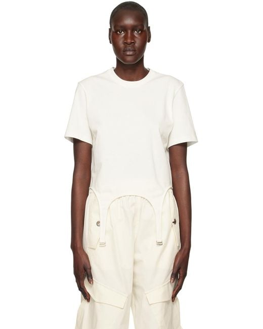 Dion Lee White Organic Cotton Garter T-Shirt for men