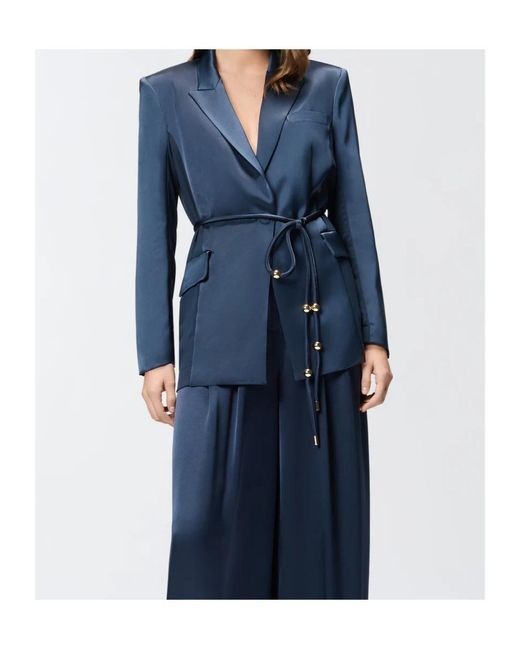 Pinko Blue Carillon Belted Jacket