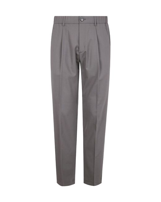 Herno Gray Elasticated Waist Pleated Trousers for men