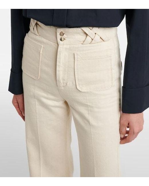 Dorothee Schumacher White Summer Of Love Cotton And Linen Flared Pants