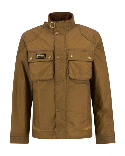 Barbour Green Merton Logo-Patch Jacket for men