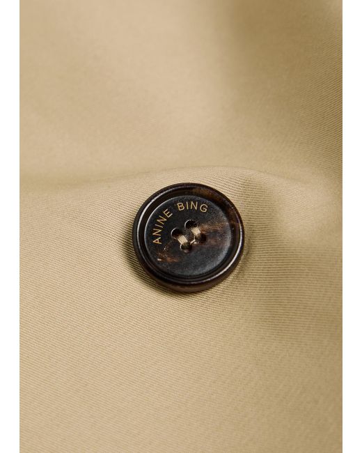 Anine Bing Natural Long-Sleeved Trench Coat