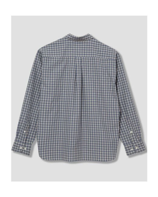 Norse Projects Gray Fine Check Shirt for men