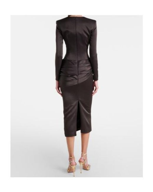 Alex Perry Black Draped Satin Dress