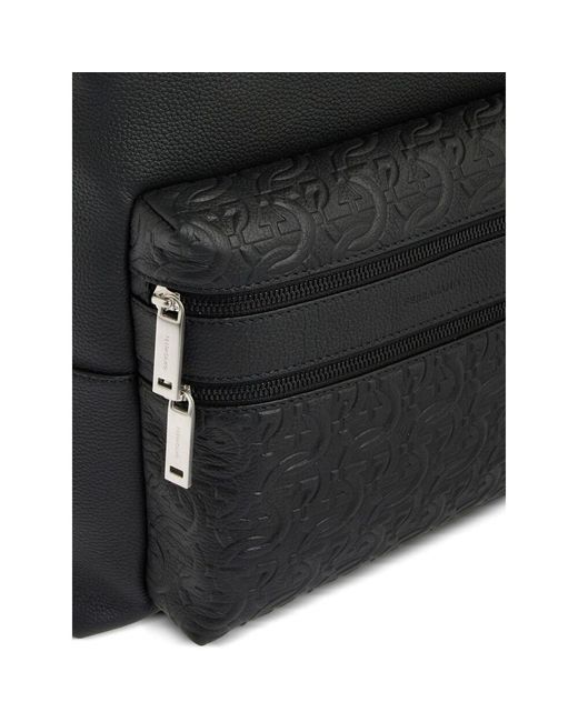 Ferragamo Black Top Handle Backpack for men