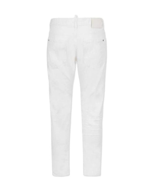 DSquared² White Slim Twist Jeans for men