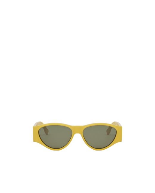Fendi Yellow Eyewear Cat-Eye Frame Sunglasses for men