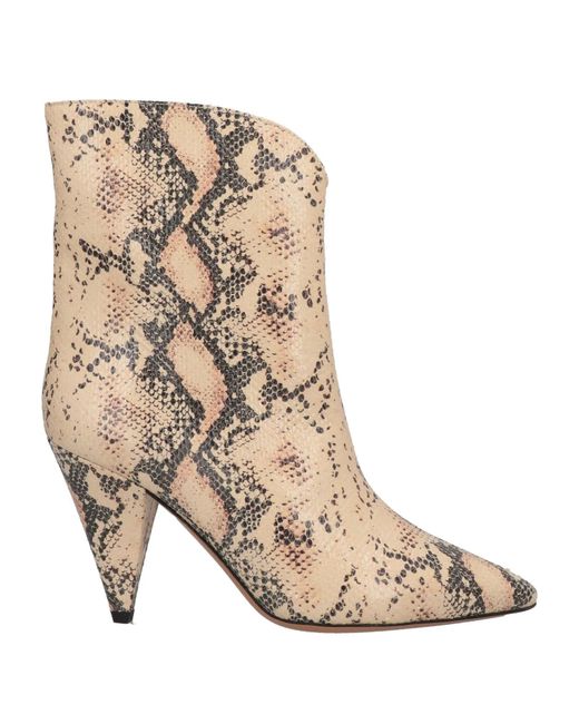 Isabel Marant White Snake Print Ankle Boots