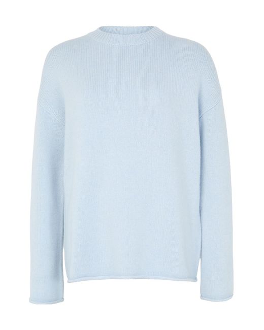Lisa Yang Blue Crew-Neck Cashmere Sweater