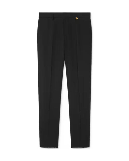 Versace Black Pleated Tailored Trousers for men