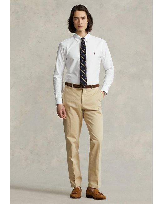 Polo Ralph Lauren White Pony Embroidered Oxford Shirt for men