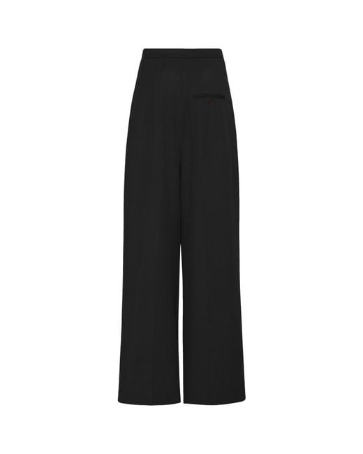 The Row Black Marcellita Pleated Wide-Leg Trousers