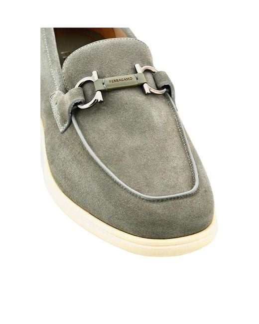 Ferragamo Green Ferragamo Gancini Slip-On Loafers for men
