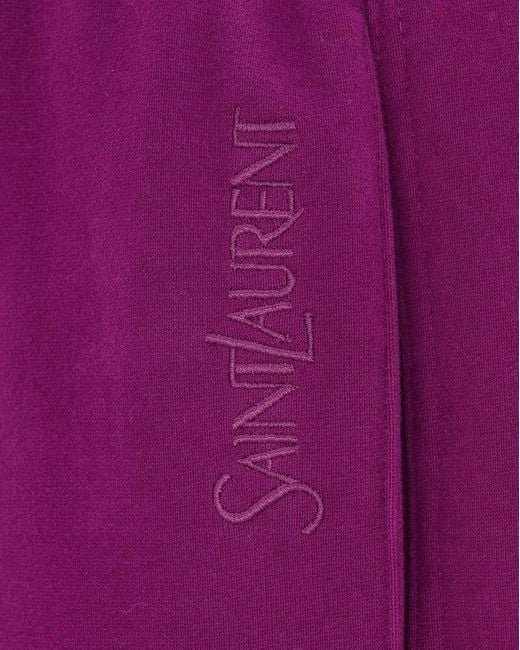 Saint Laurent Purple Drawstring Straight Leg Trousers for men