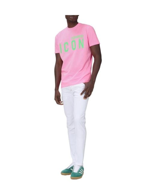 DSquared² White Skater Logo Patch Skinny Jeans for men