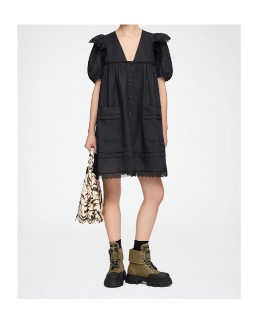 Ganni Black Mini Dress