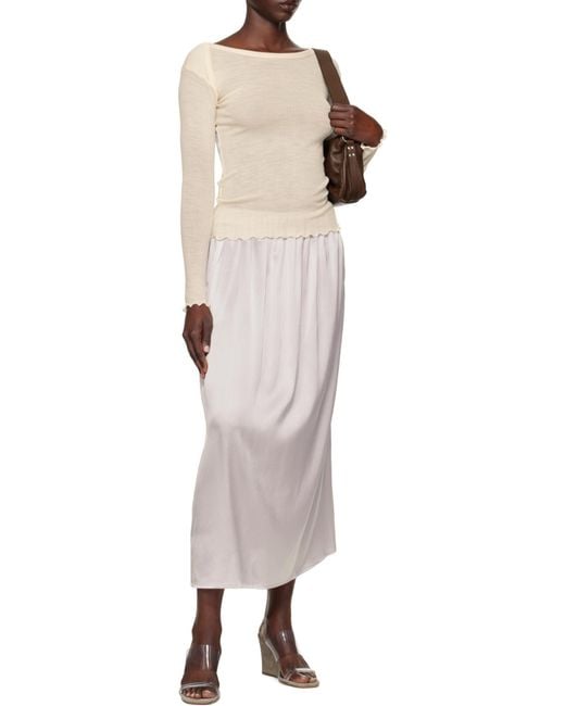 Baserange Multicolor Elastic Waist Skirt