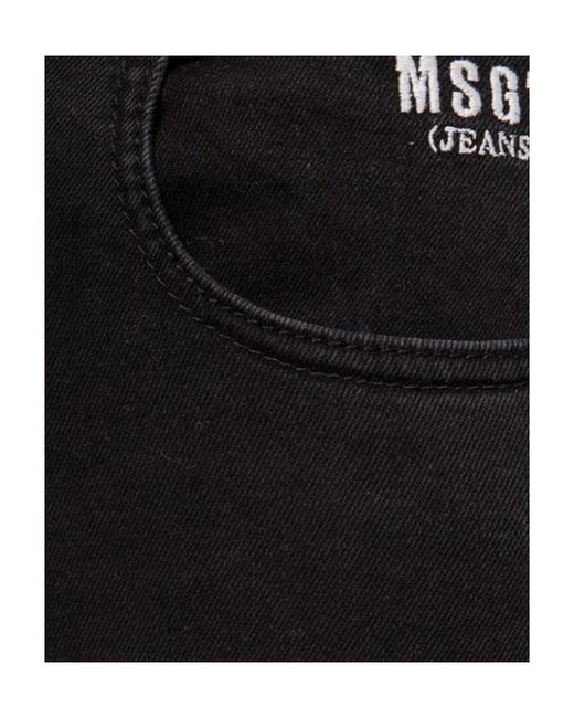 MSGM Black Logo Cotton Jeans