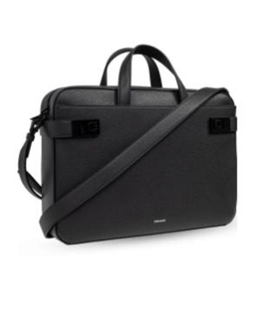 Ferragamo Black Ferragamo Gancini-Buckle Zipped Briefcase for men