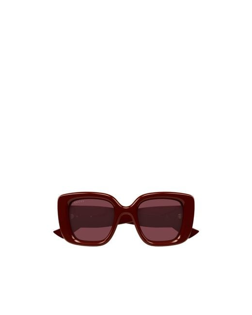 Gucci Purple Eyewear Butterfly Frame Sunglasses
