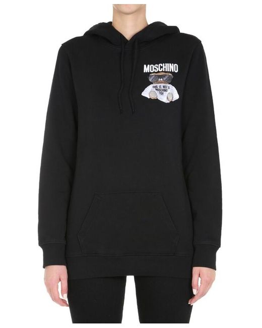 Moschino Black Teddy Bear-Print Hoodie