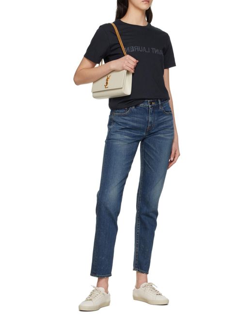 Saint Laurent White Kate Medium Shoulder Bag
