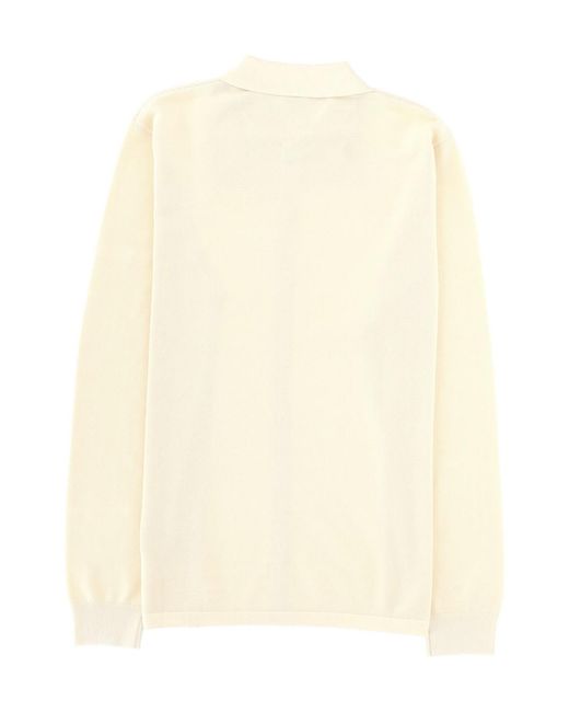 Aspesi Natural Button-Up Collar Knitted Jumper for men