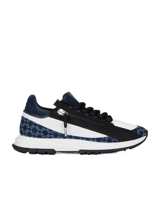Givenchy Blue Leather-Denim Monogram Spectre Sneakers for men