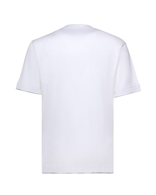 Eleventy White Crew Neck Short Sleeve T-Shirt for men