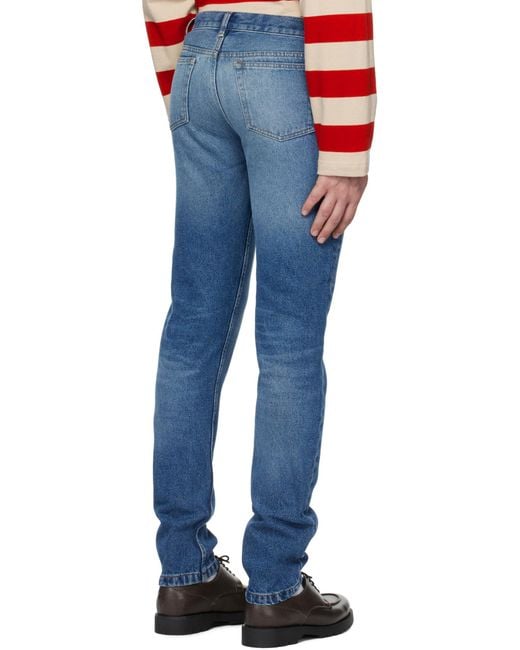 A.P.C. Blue Belt-Strap Jeans for men