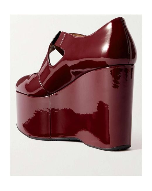 Alaïa Red Round Head Wedges