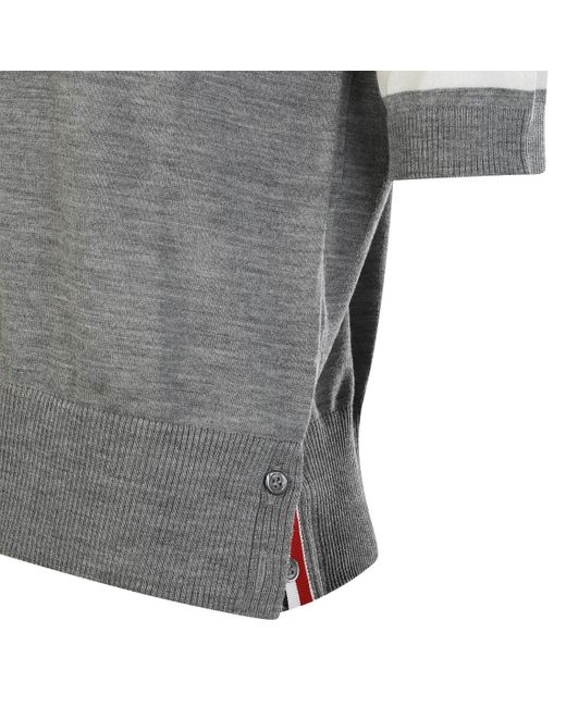 Thom Browne Gray Roll Neck Knitted Jumper