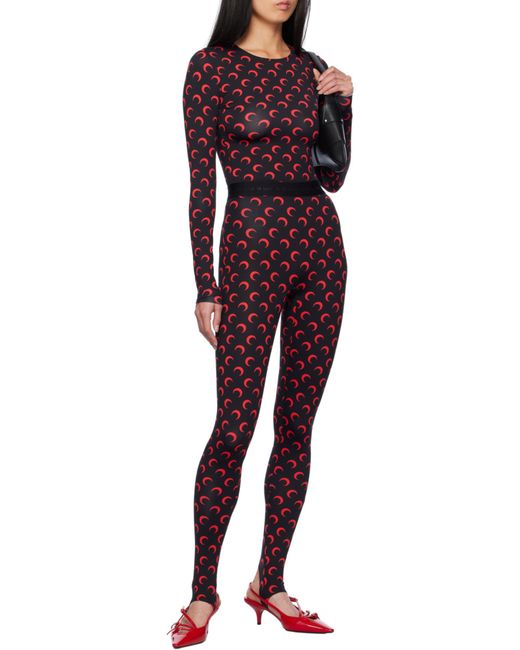 MARINE SERRE Purple Recycled Jersey Moon Stirrup Leggings
