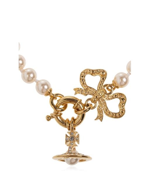 Vivienne Westwood Metallic Rigoberta Pearl Bracelet