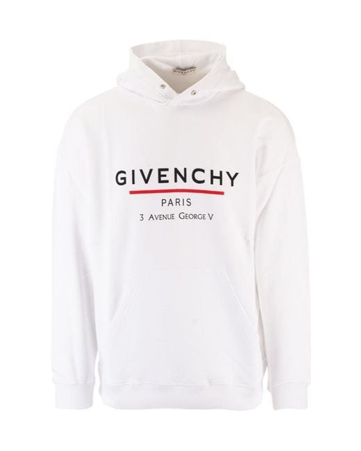 Givenchy White Logo Printed Hoodie for men