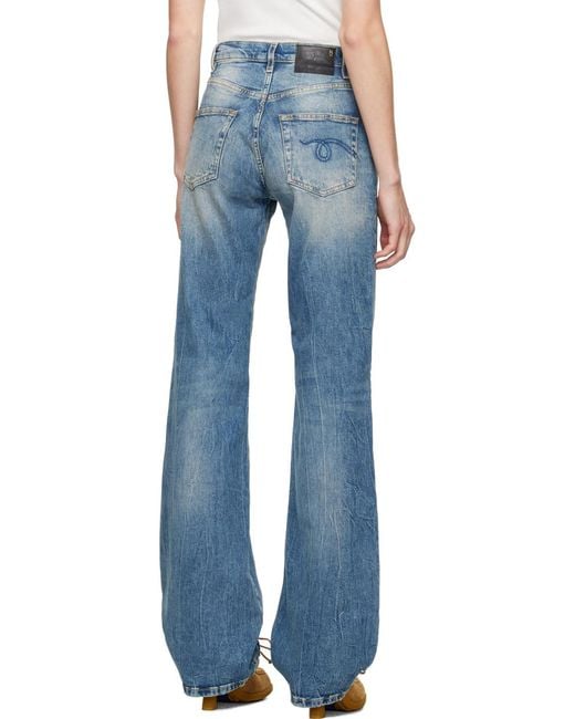 R13 Blue Vintage Effect Jeans