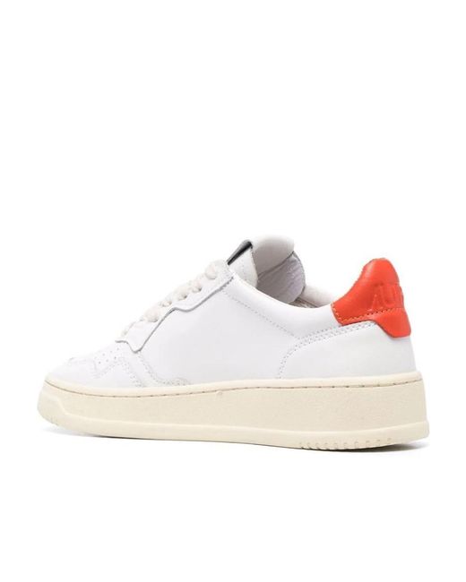 Autry White Logo Patch Low-Top Sneakers