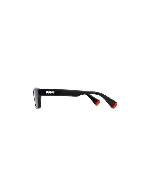 KENZO White Geometric Frame Sunglasses