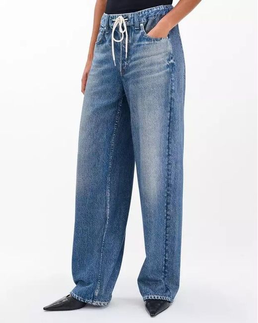 Rag & Bone Blue Rb Miramar Drawstring Wide-Leg Pant
