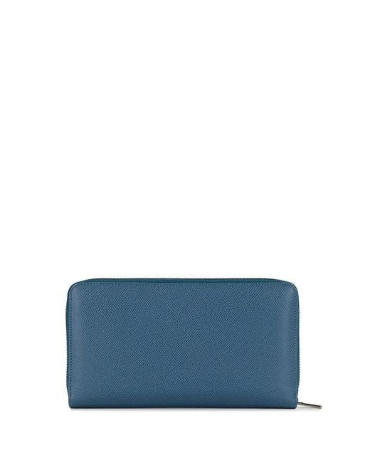 Dolce & Gabbana Blue Logo Details Wallet