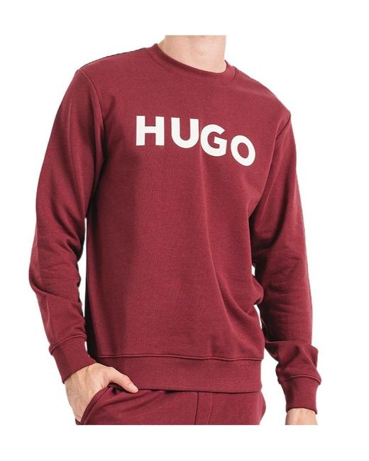 Boss Red Logo-Print Crew-Neck Sweater for men