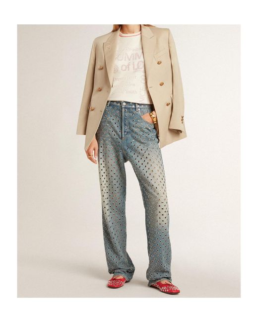 Golden Goose Deluxe Brand Red Amy Eyelet-Detailed Ballet Flats