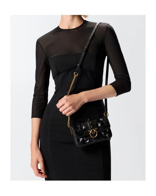 Pinko Black Baby Love Bag Slouchy Shoulder Bag
