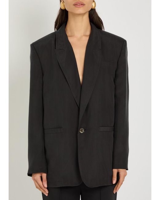 Saint Laurent Black Silk Blazer
