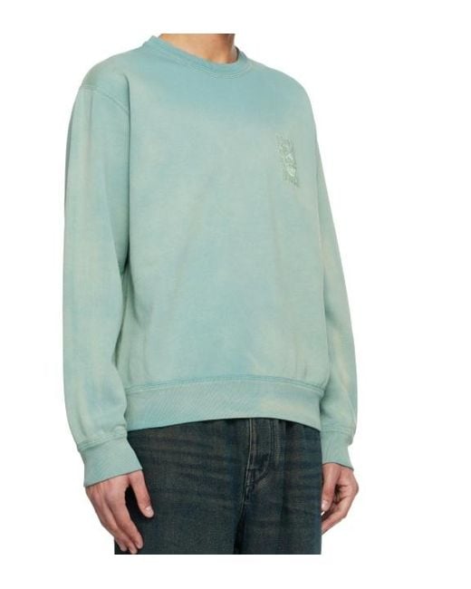 Isabel Marant Green Graphic Crewneck Sweater for men